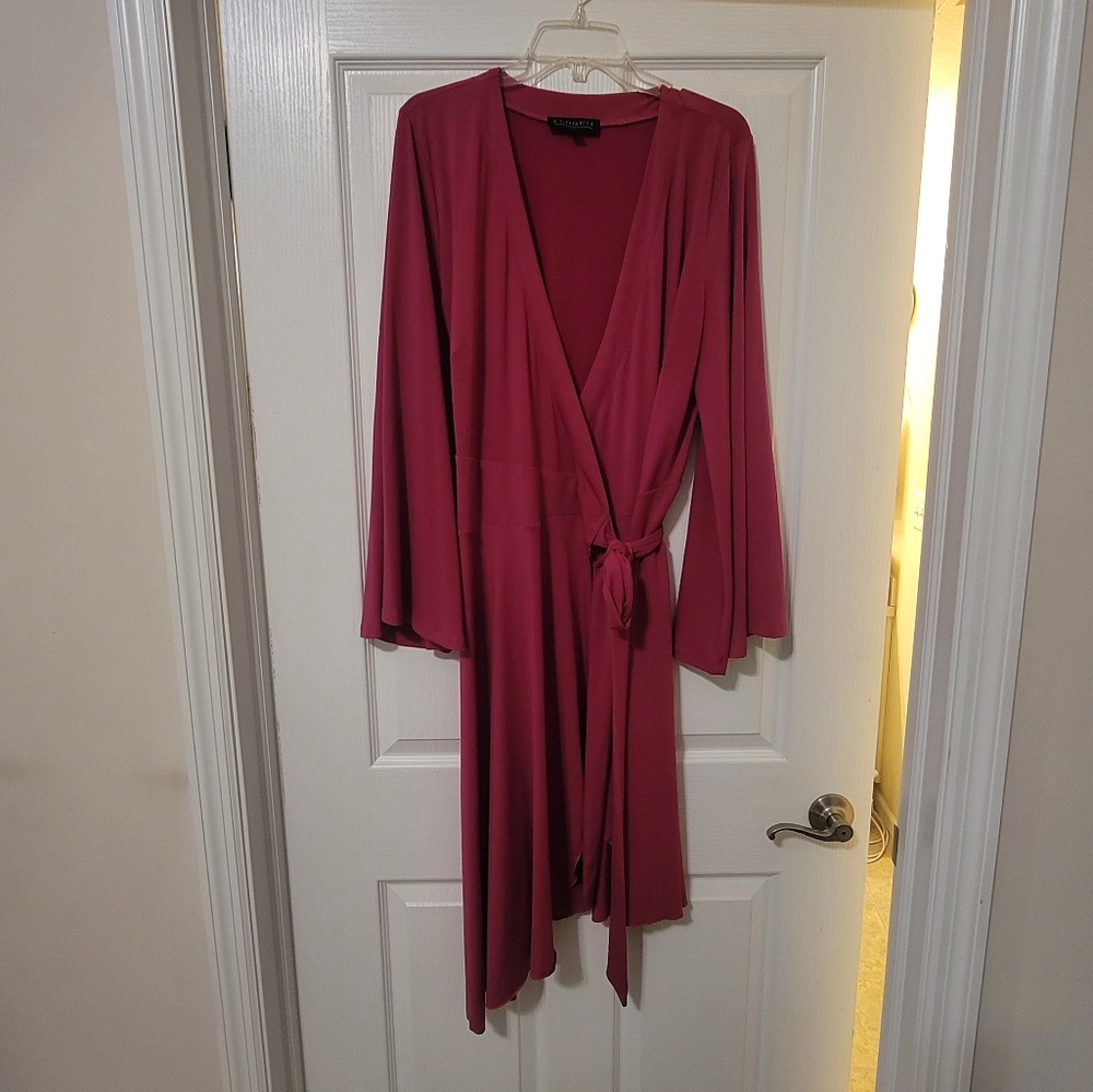 Eloquii wrap dress, size 14, fuschia